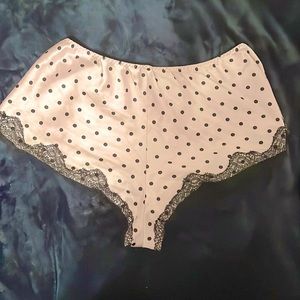 Light pink polka dot sleep shorts